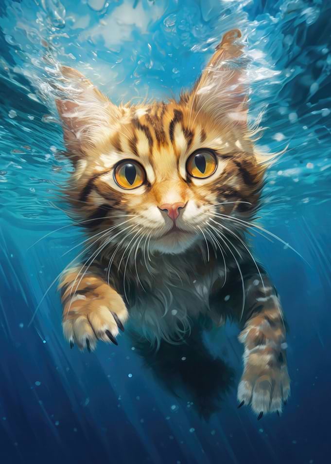 Swimming Cat