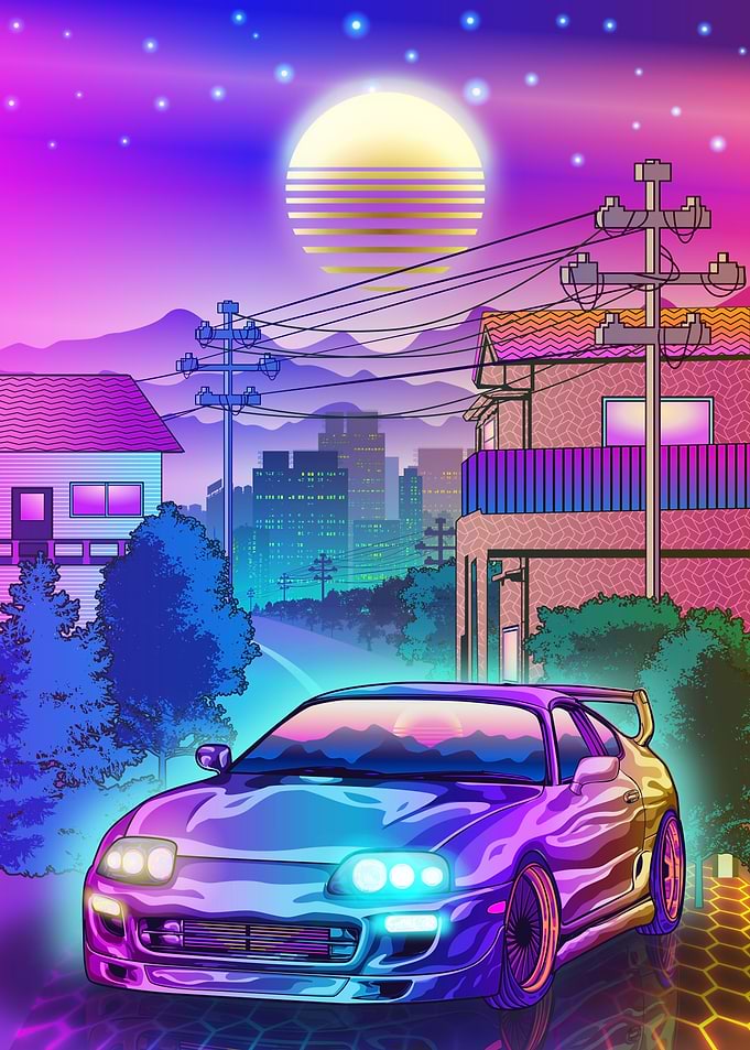 Toyota Supra Synthwave