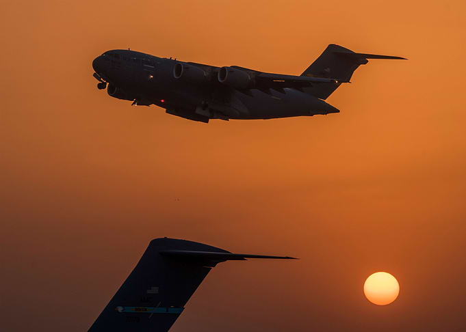 Sunset takeoff