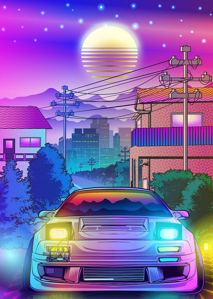 mazda rx7 Synthwave