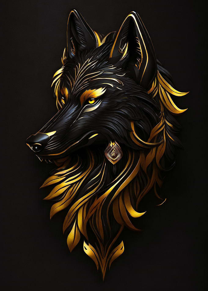 Wolf black gold