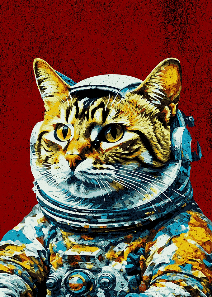 CAT ASTRONAUT RED