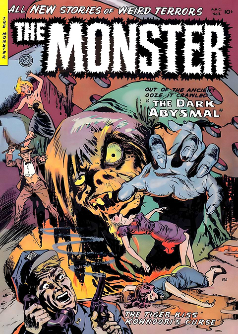 The Monster No 2 — golden age comic art on metal