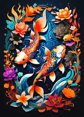 illustrati 2 koi fish