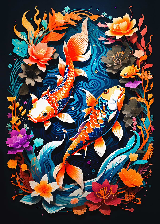 illustrati 2 koi fish