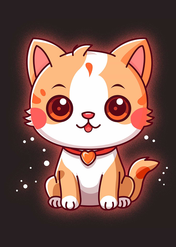 cat cute neon