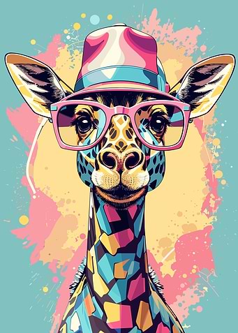 Whimsical Giraffe Pastel