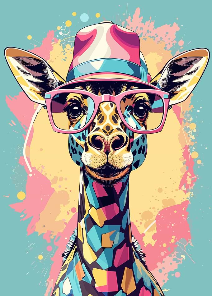 Whimsical Giraffe Pastel