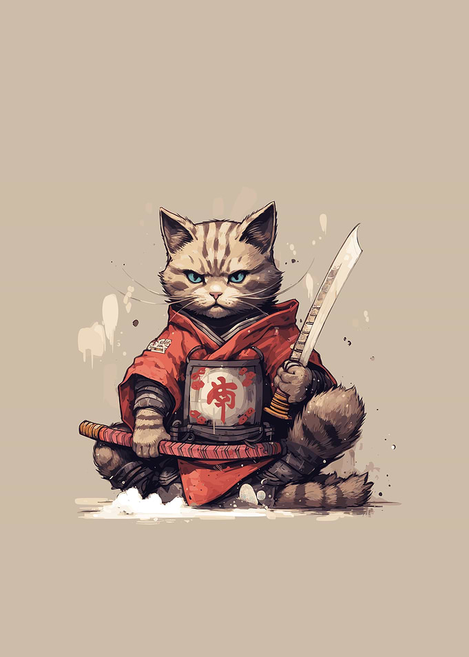 cat samurai japan