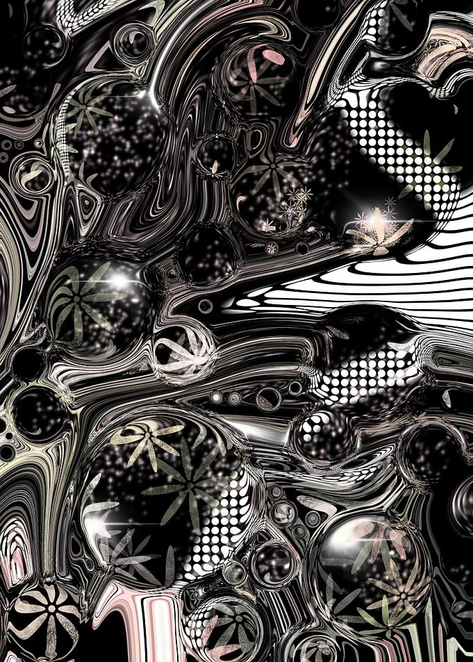 Black and Pale Pink Orbs