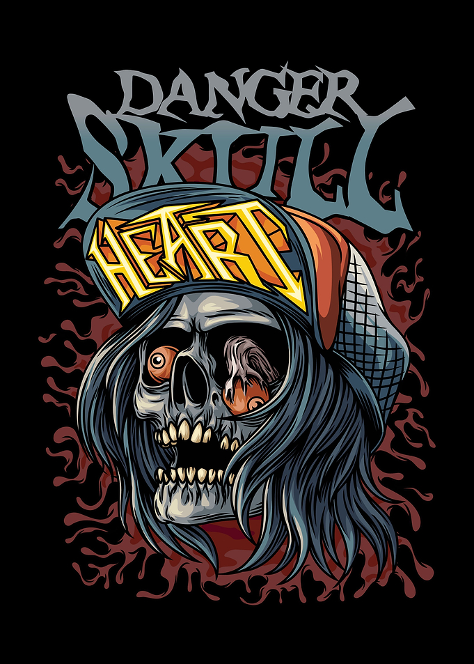 skull trash Text