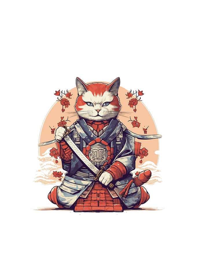 cat samurai japan