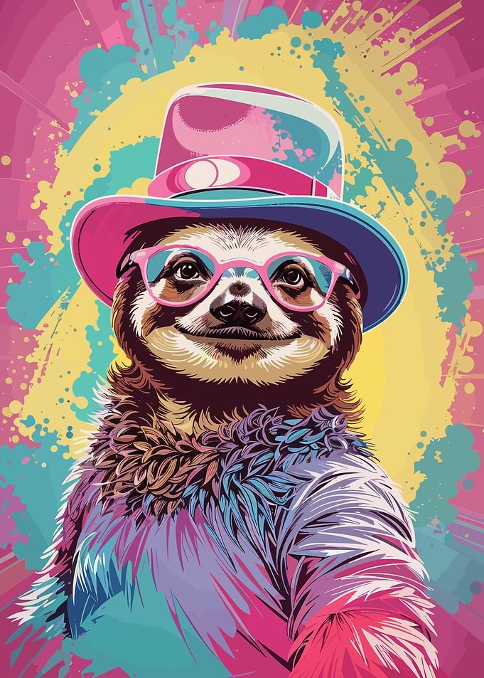 Whimsical Sloth Pastel