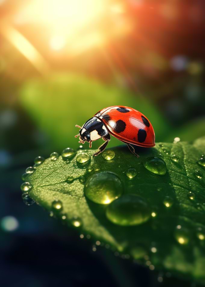 ladybug in leaf