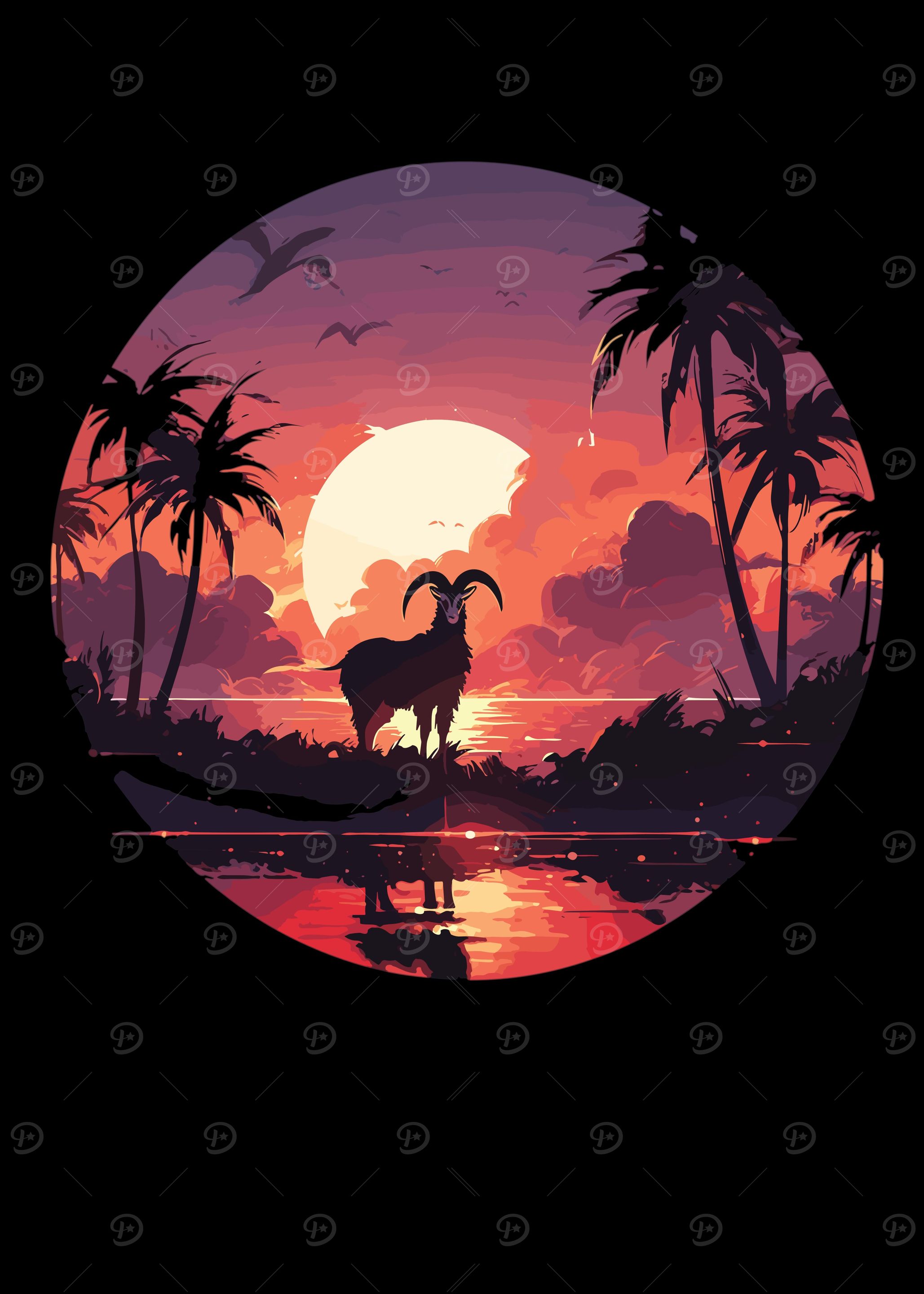 Animals goats sunset goat
