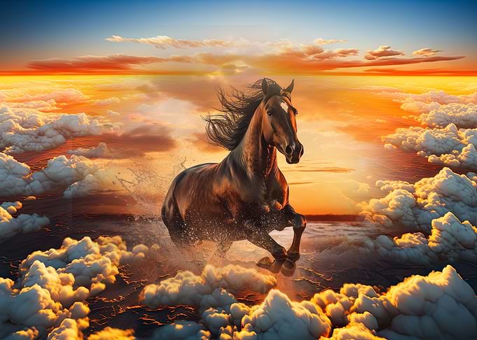Magestic Horse and Clouds