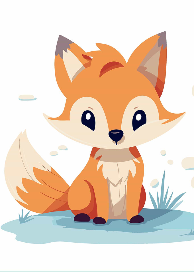 cute fox animal cartoon