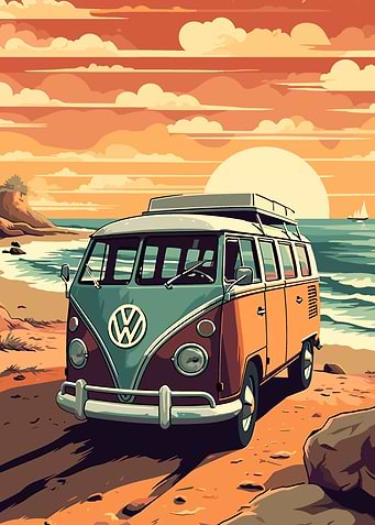 bus on the beach