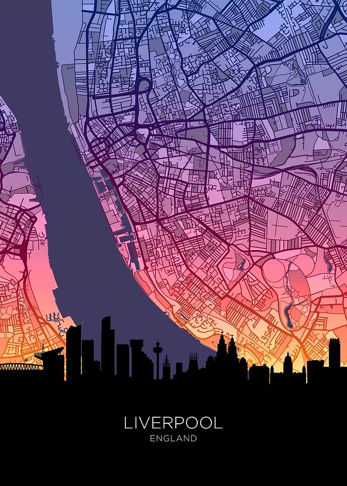 Liverpool Skyline Map