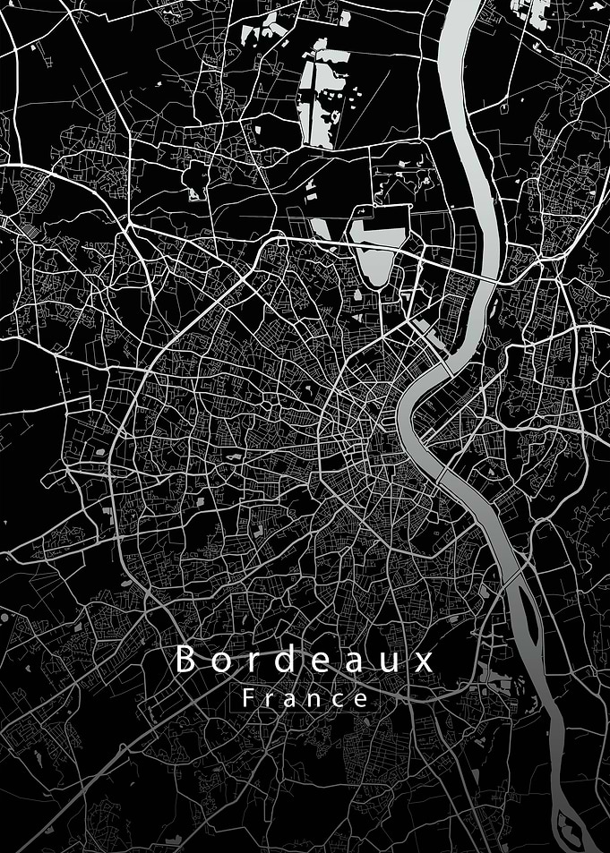 Bordeaux France City Map