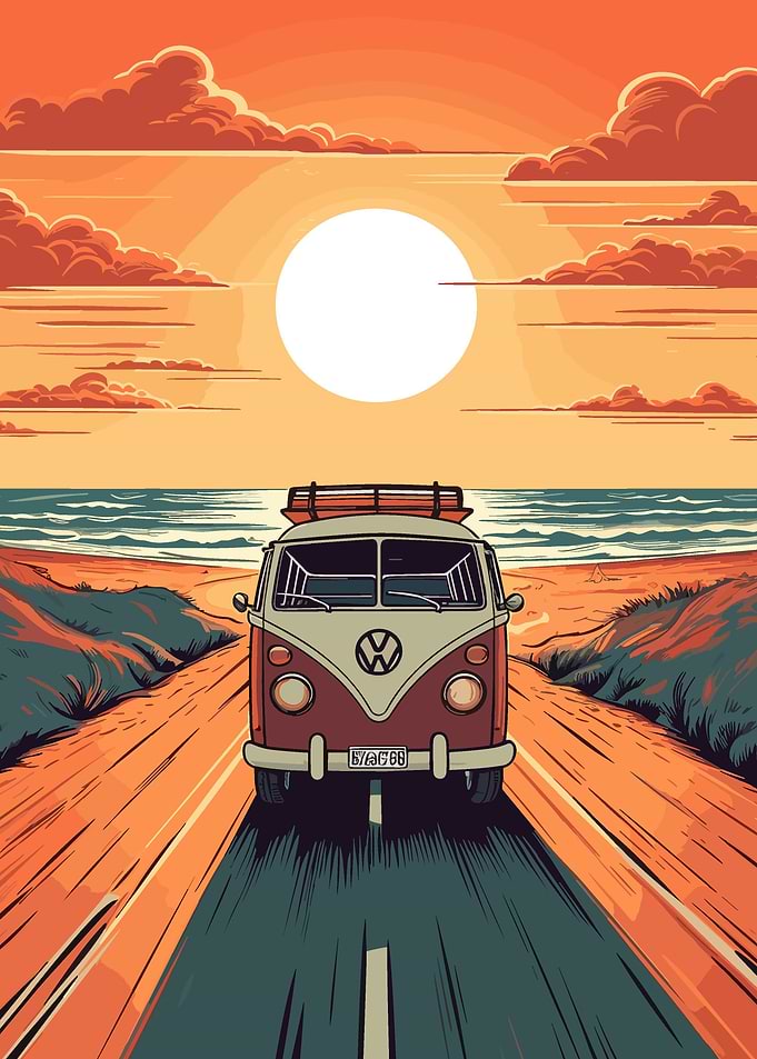 bus on the beach