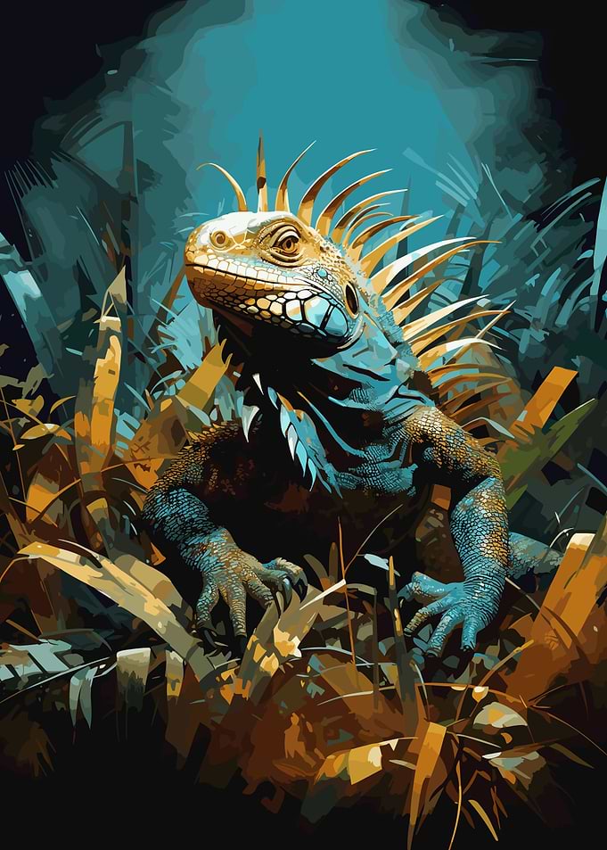 Dark Turquoise Iguana