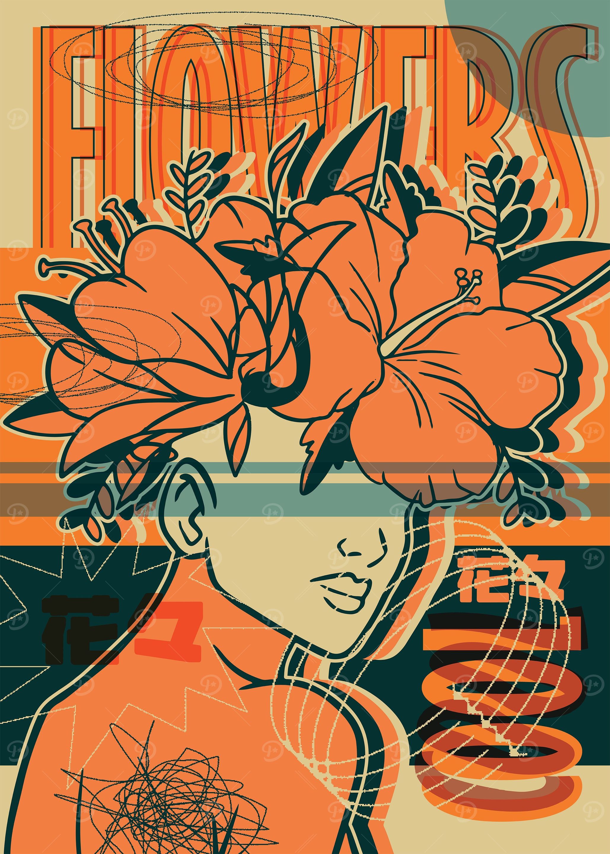 Woman With Flower Head