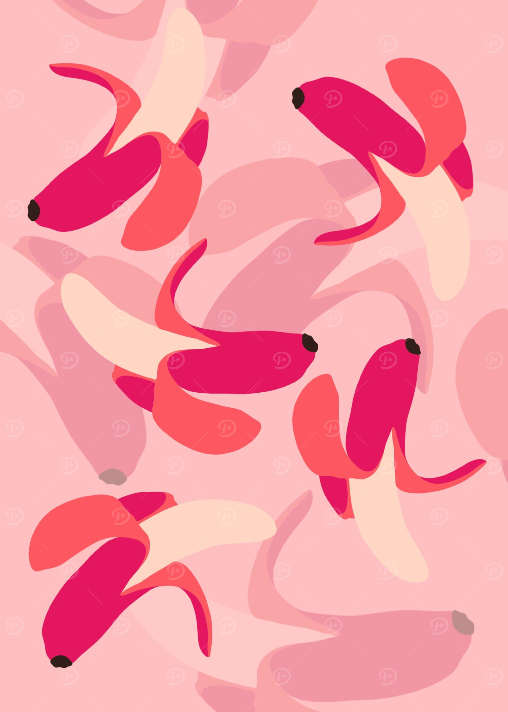 Pink banana pattern