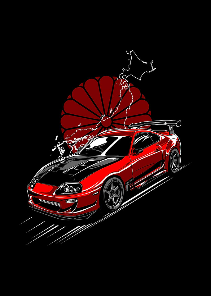Red Super sport Car art