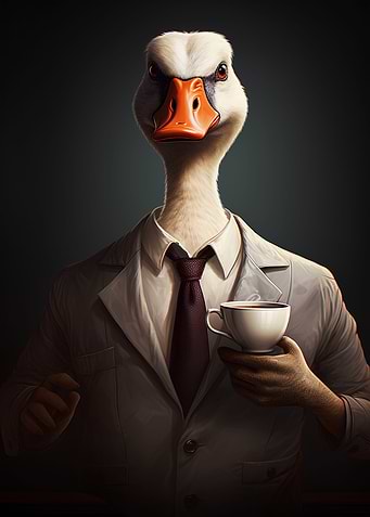 duck standing drinking