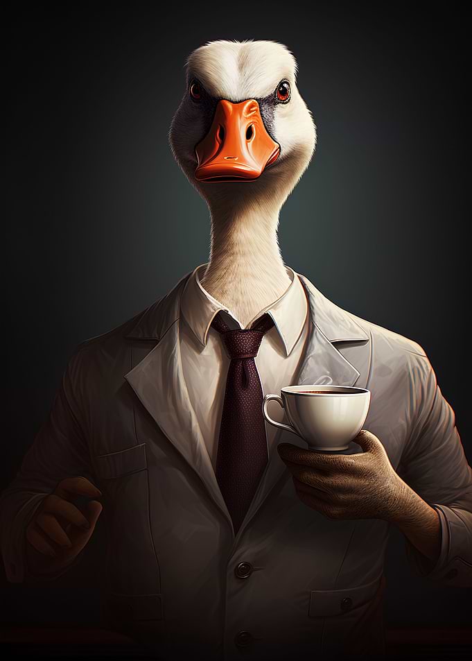 duck standing drinking