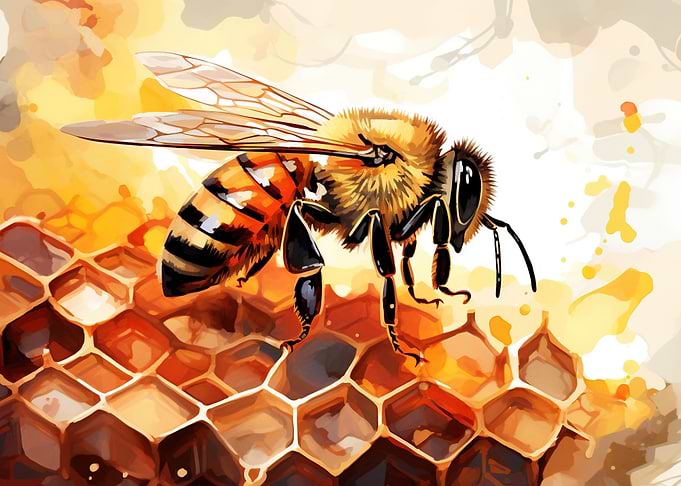 Bee On Honeycomb
