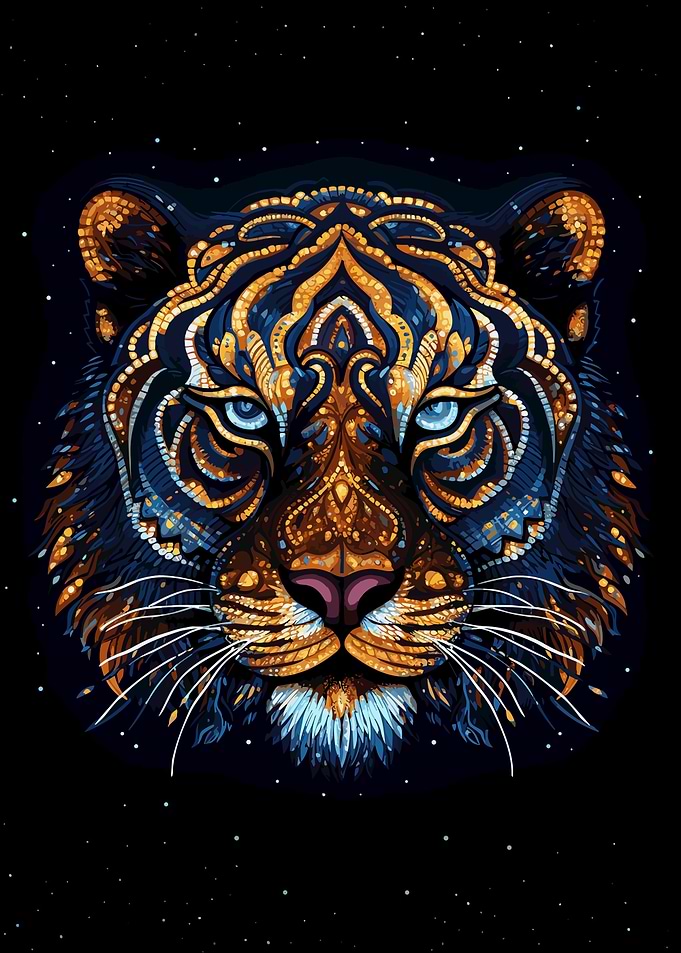 Dot Art Tiger