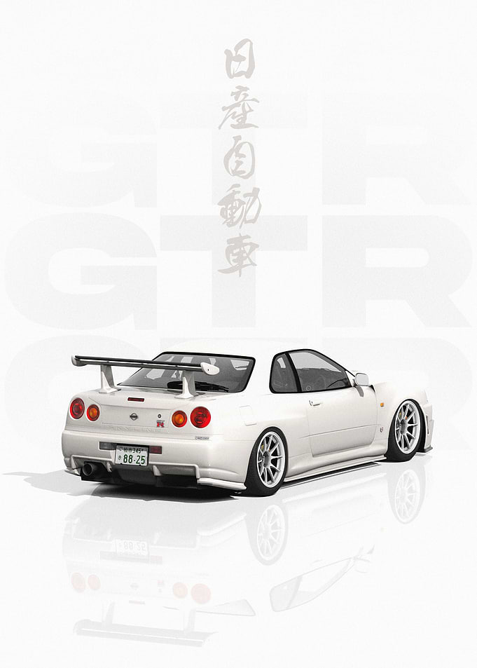 White Nissan GTR R34