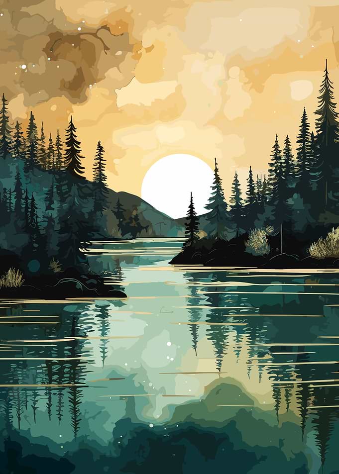 Forest Lake Sunset