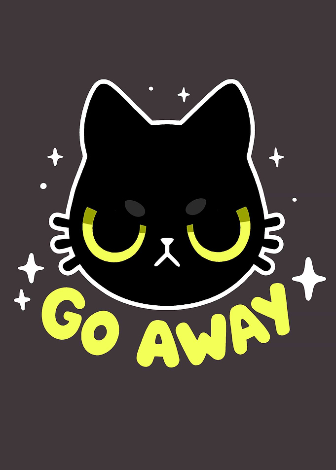 Go Away Cute Black Cat
