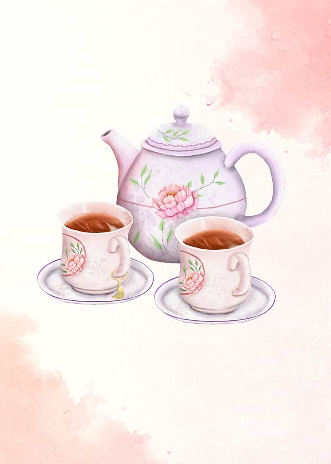 Tea Set Watercolor