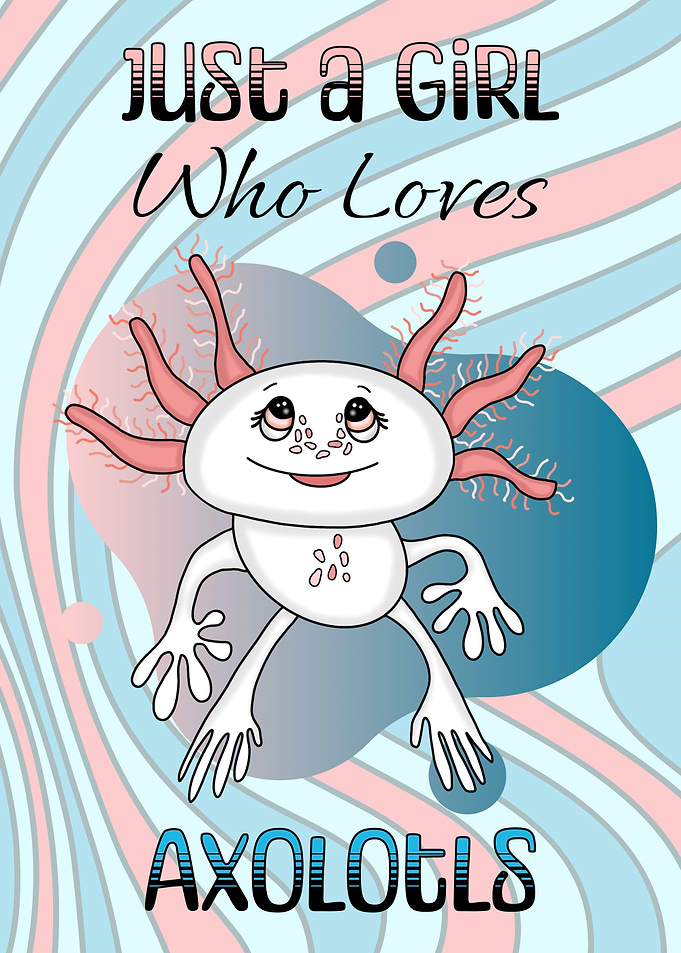Pink and Blue Axolotl