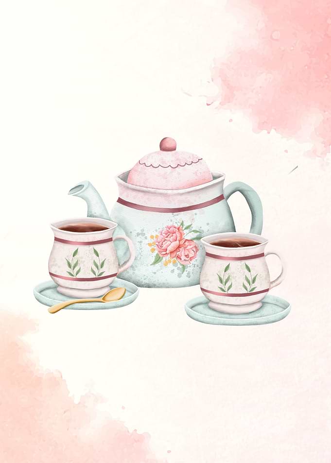 Tea Set Watercolor
