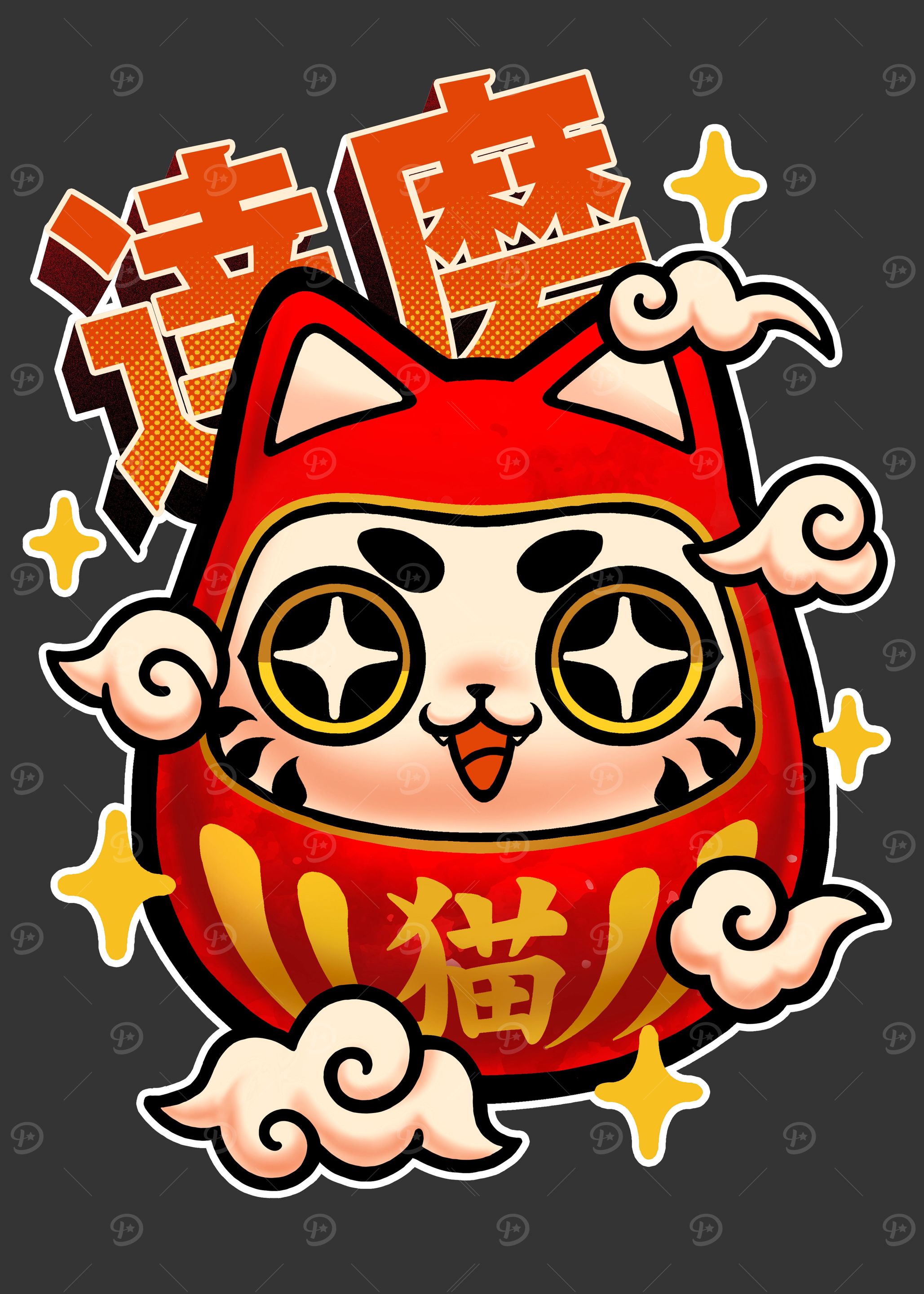 Kawaii neko Daruma Japan