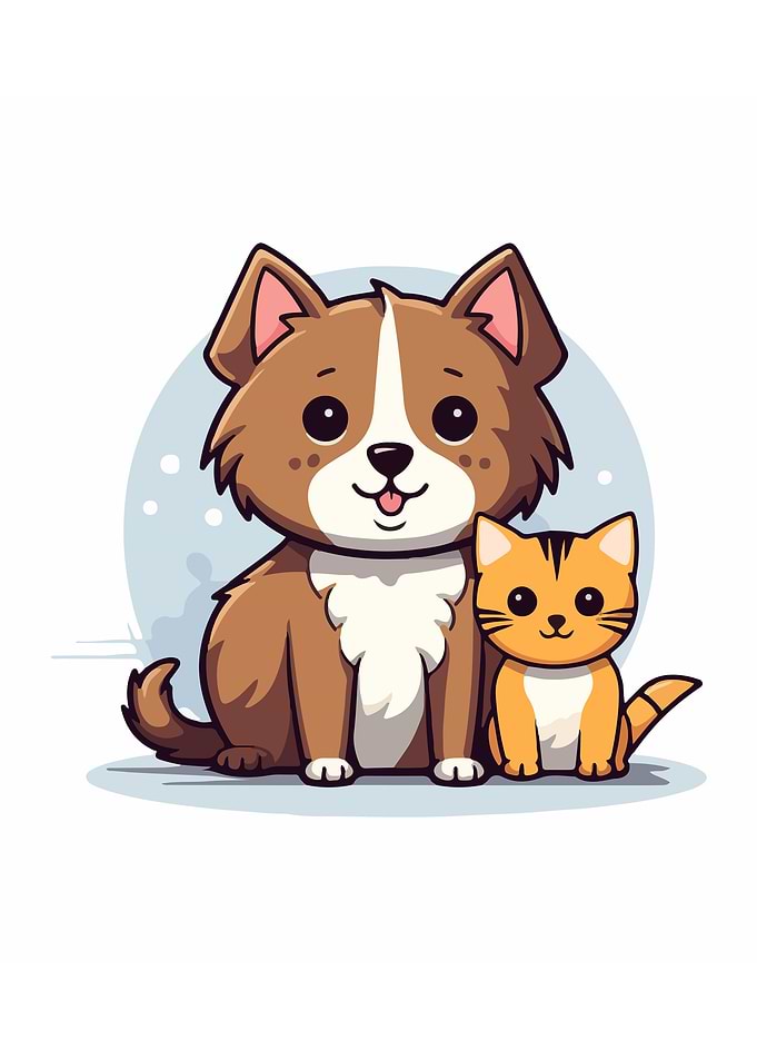Dog and Cat Illustration