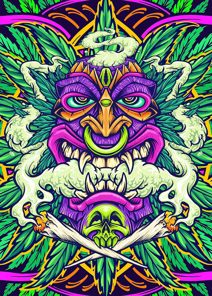 Psychedelic Tiki Mask