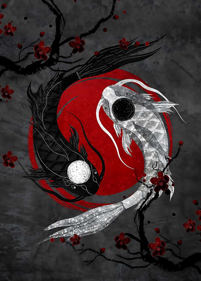 Japanese Fish Koi Yin Yang