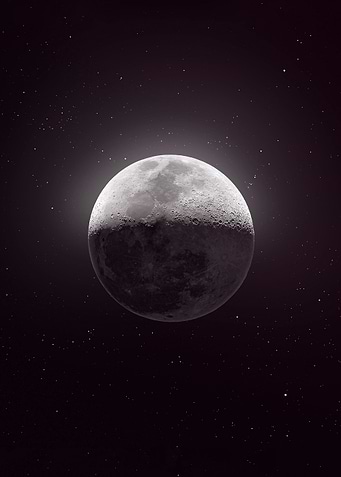 Moon Space stars galaxy