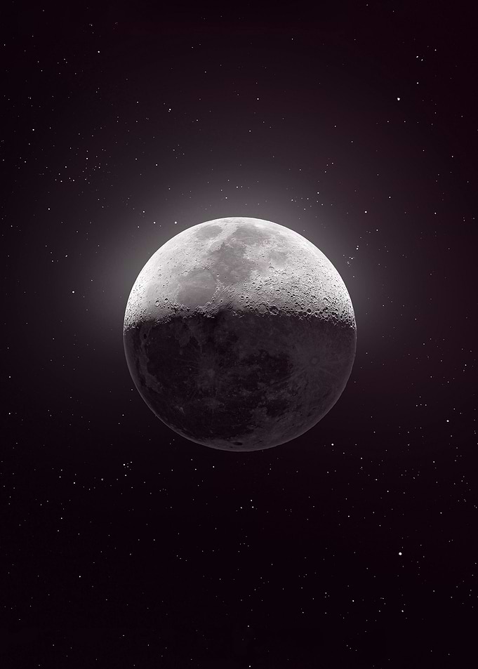 Moon Space stars galaxy