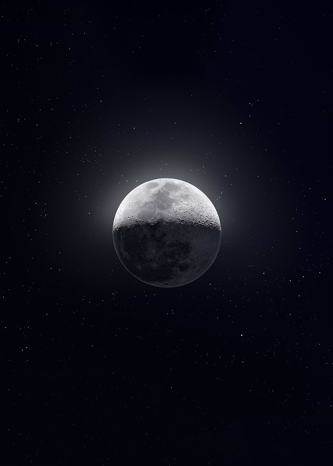 Moon Space stars galaxy