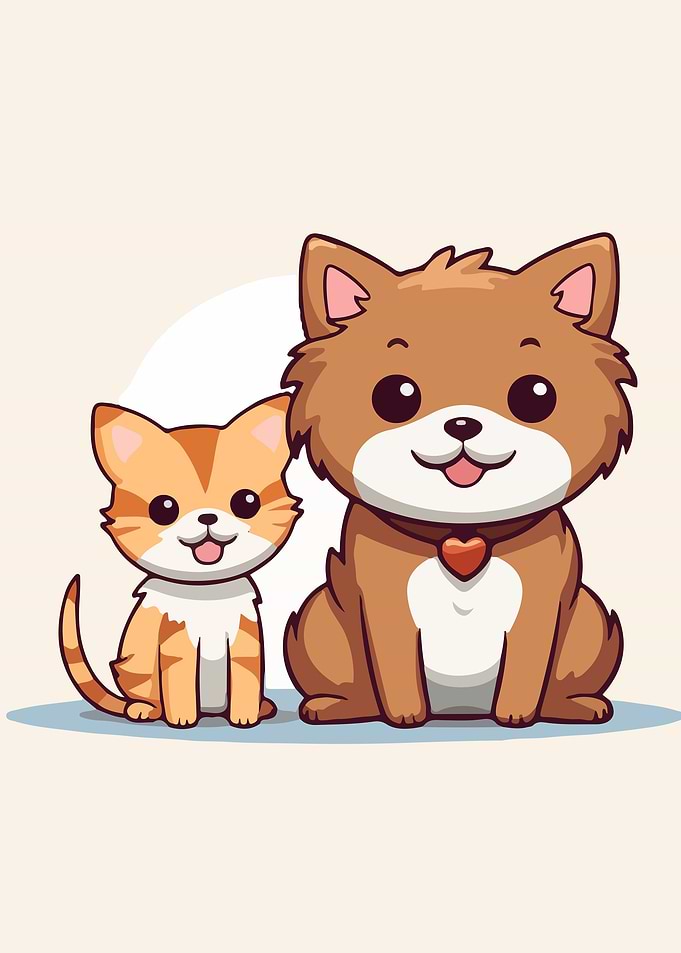 Dog and Cat Illustration