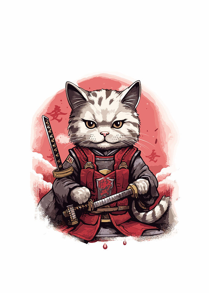 cat samurai japan