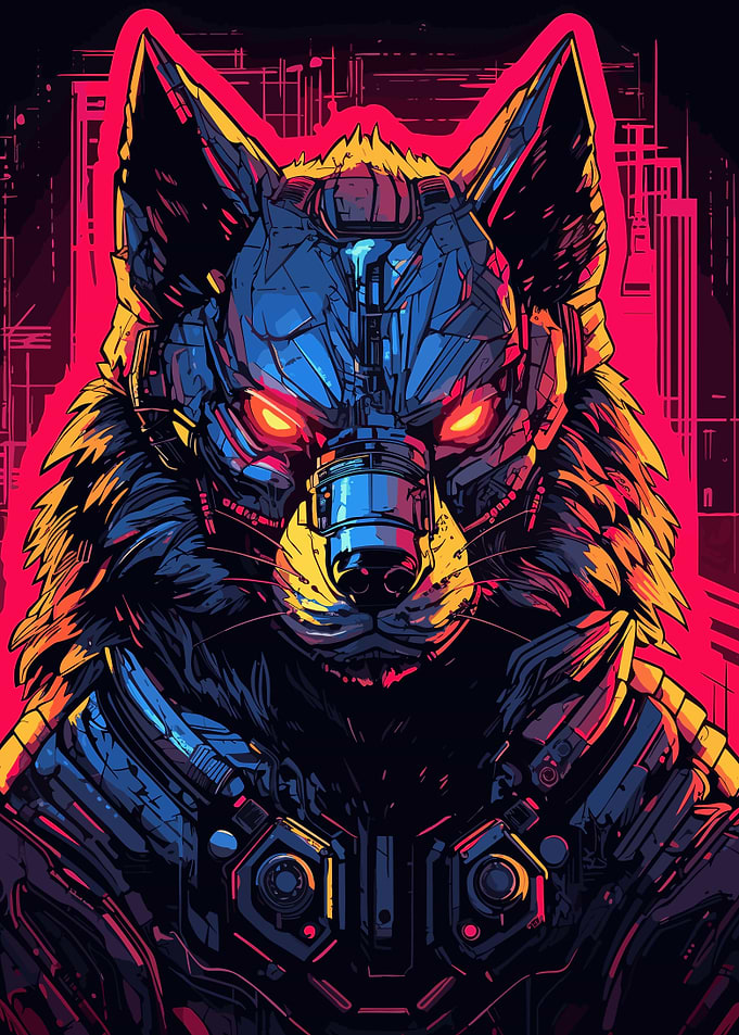 Cyberpunk Wolf