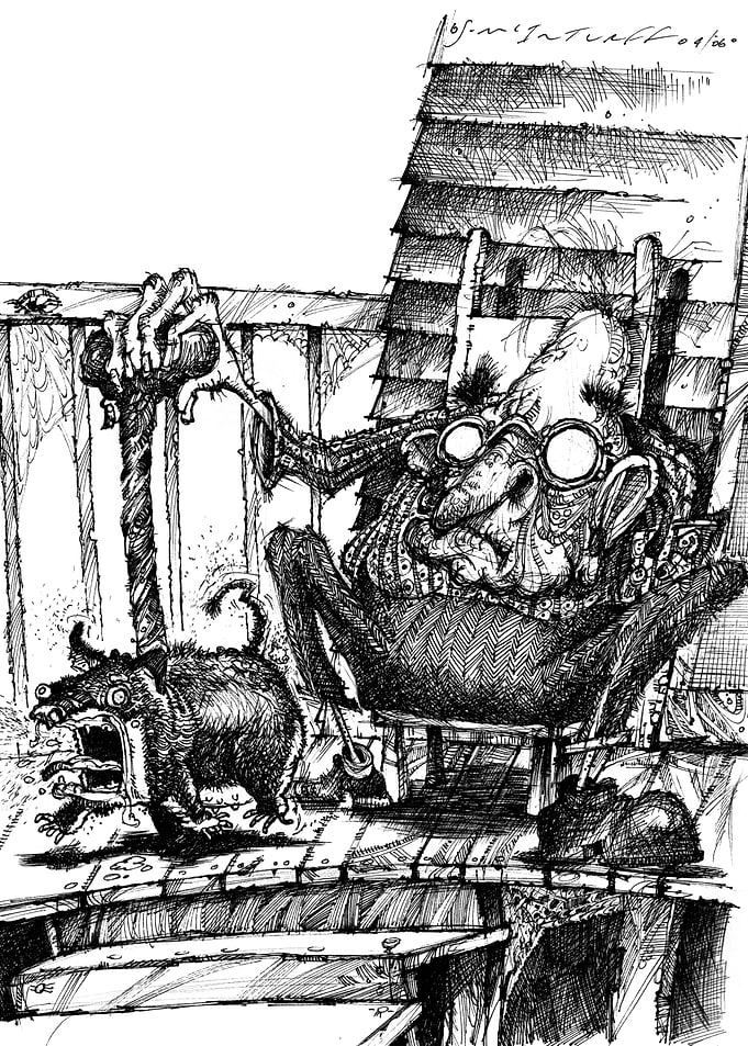 Country Porch and Old Man